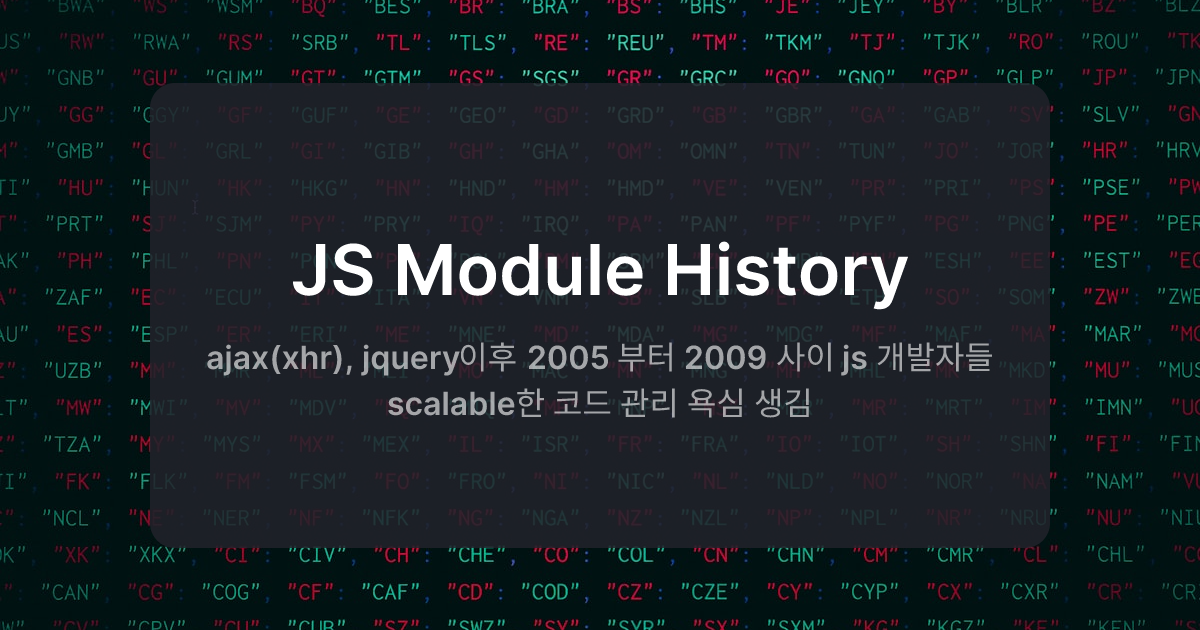 JS Module History